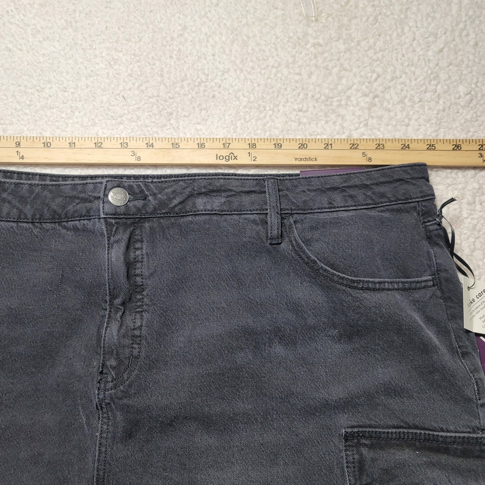 Ava & Viv Womens Plus Size 24 Black Denim Cargo Slim Skirt High Rise NWT - Picture 7 of 10